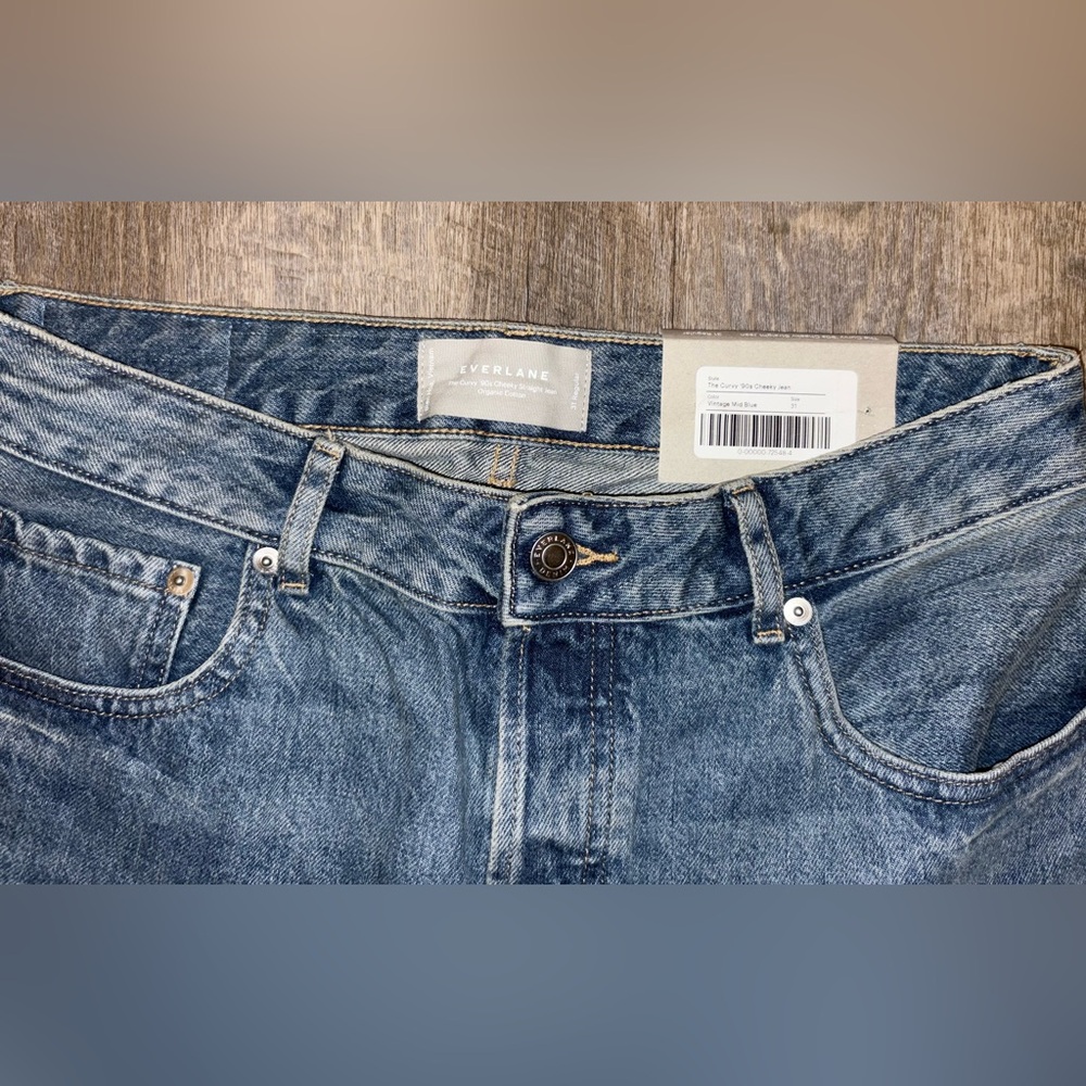 Everlane Women's Straight Leg Jeans - Blue - Picture 5 of 9